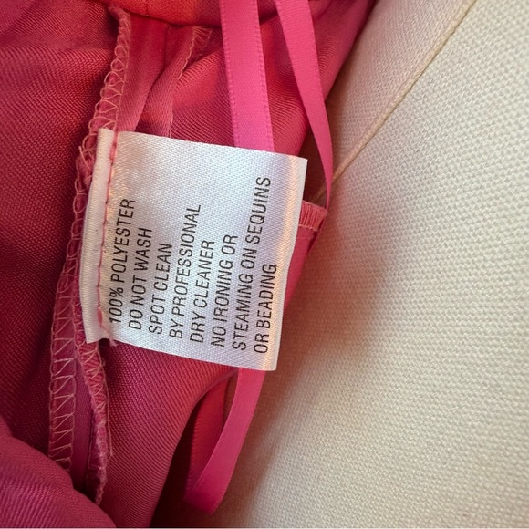 IEENA for Mac Duggal Pink Pleated Plunge Neck Wide Leg Jumpsuit - Picture 7 of 7